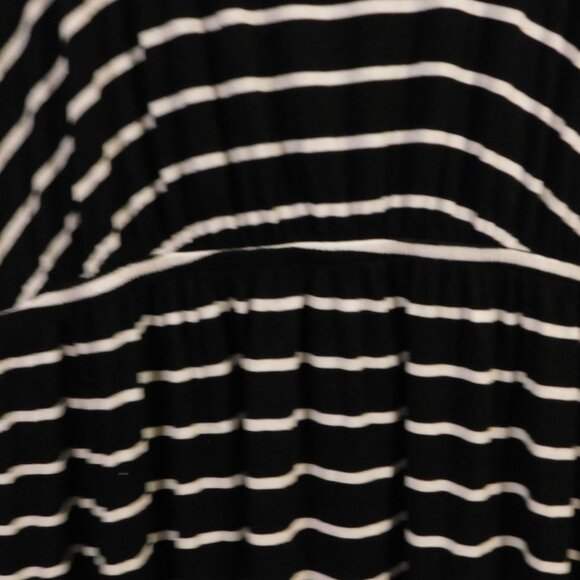 Black and White Strip Tank Maxi Dress Cotton 1 X - Picture 2 of 5